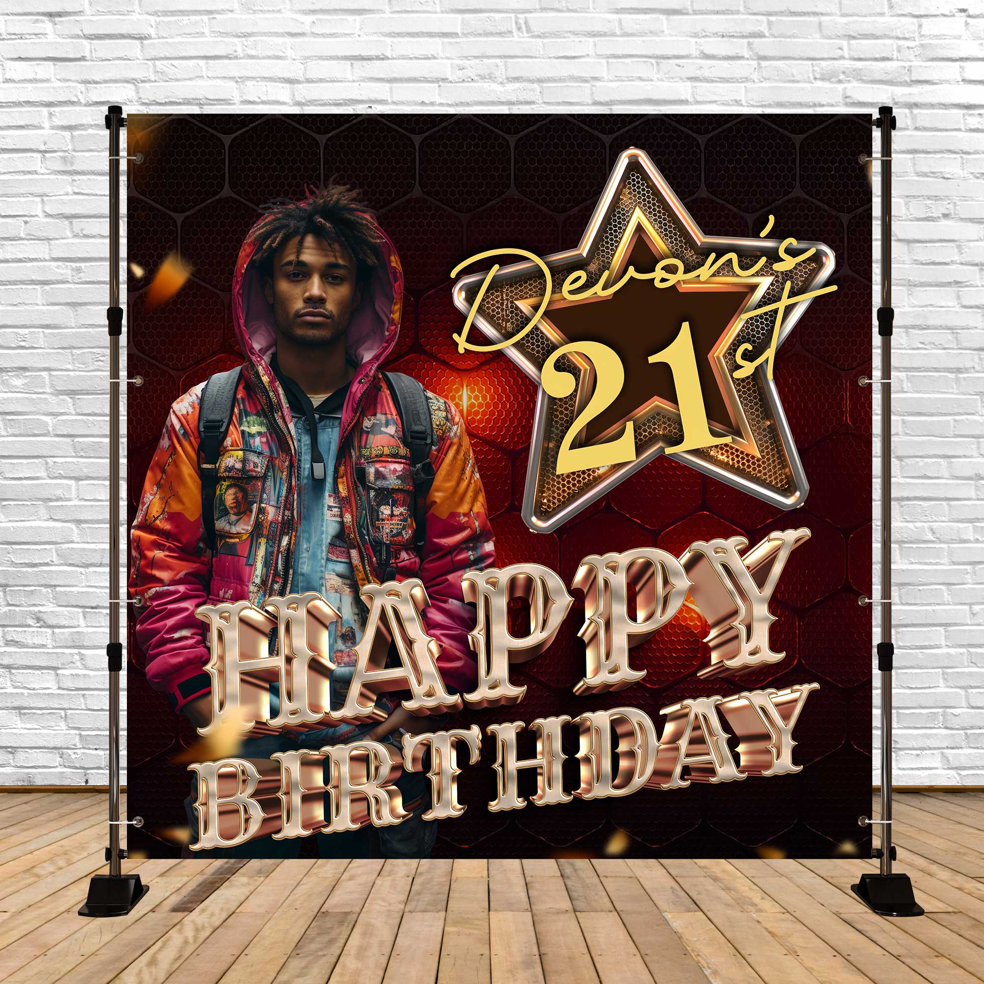 21. Geburtstag Backdrop Modern Urban Street Style Custom Backdrop BRP5-104