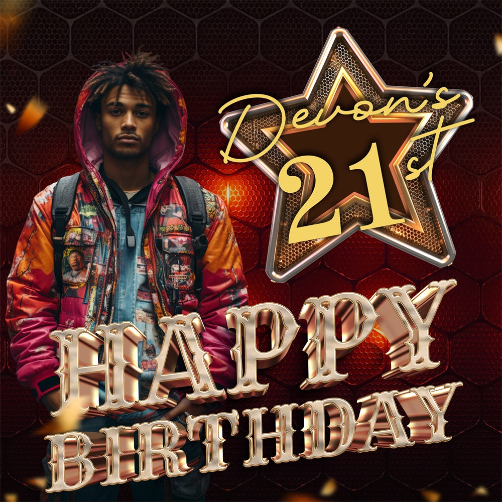 21. Geburtstag Backdrop Modern Urban Street Style Custom Backdrop BRP5-104