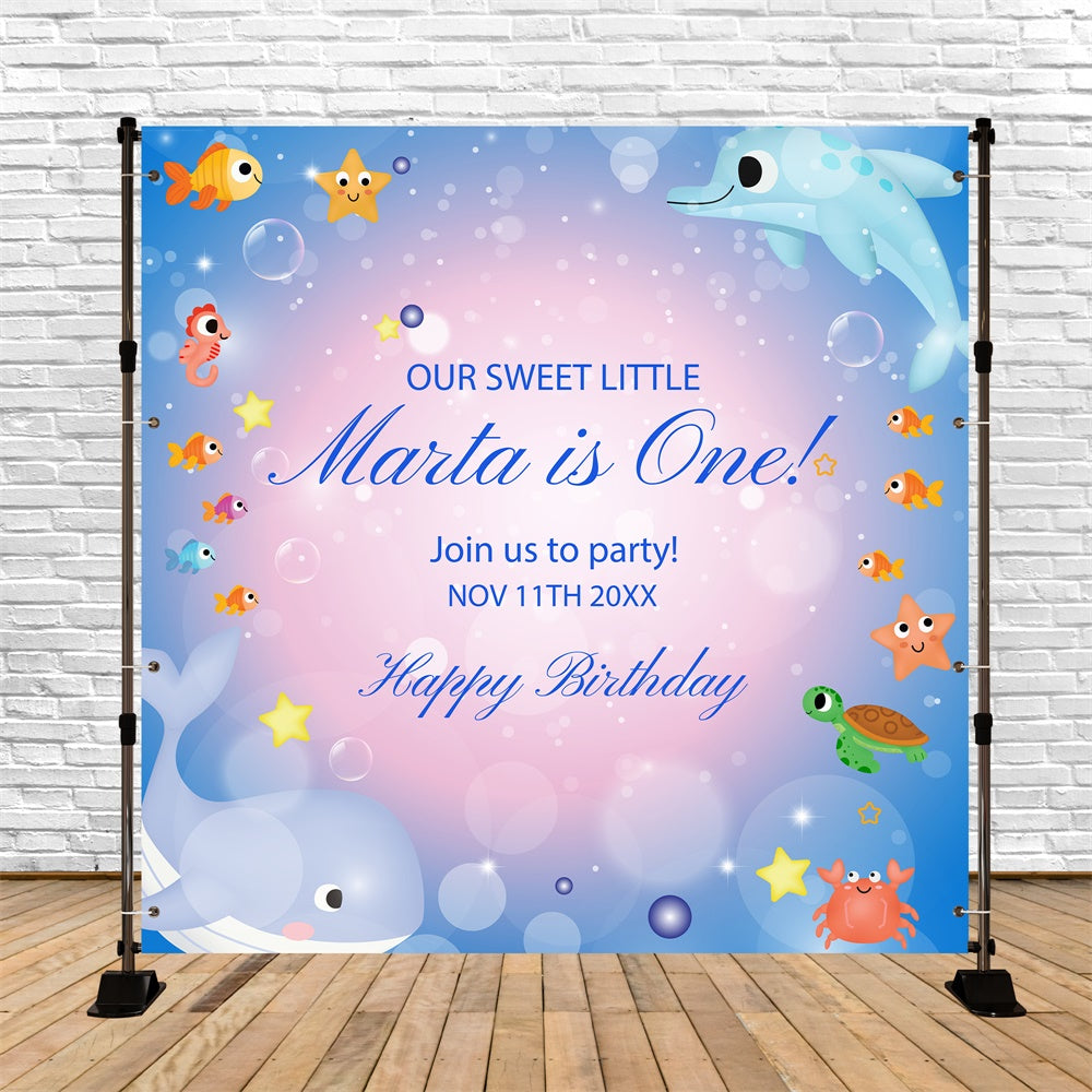 1st Birthday Backdrop Bunte Ozean Kreaturen Benutzerdefinierte Backdrop BRP5-116