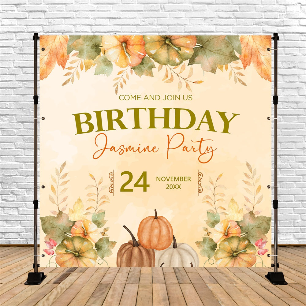 Backdrop für Geburtstag Kürbis Feier Herbst benutzerdefinierte Hintergrund BRP5-146