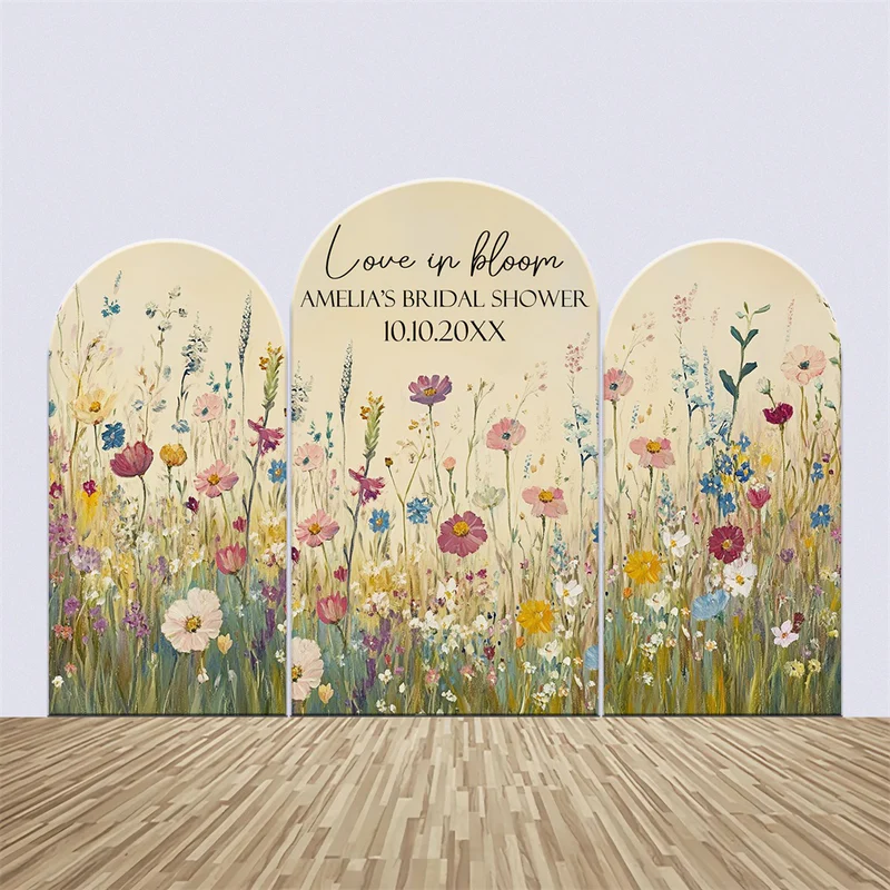 Brautdusche Backdrops Feld Blumen Personalisierte Bogen Backdrop Kit BRP5-158