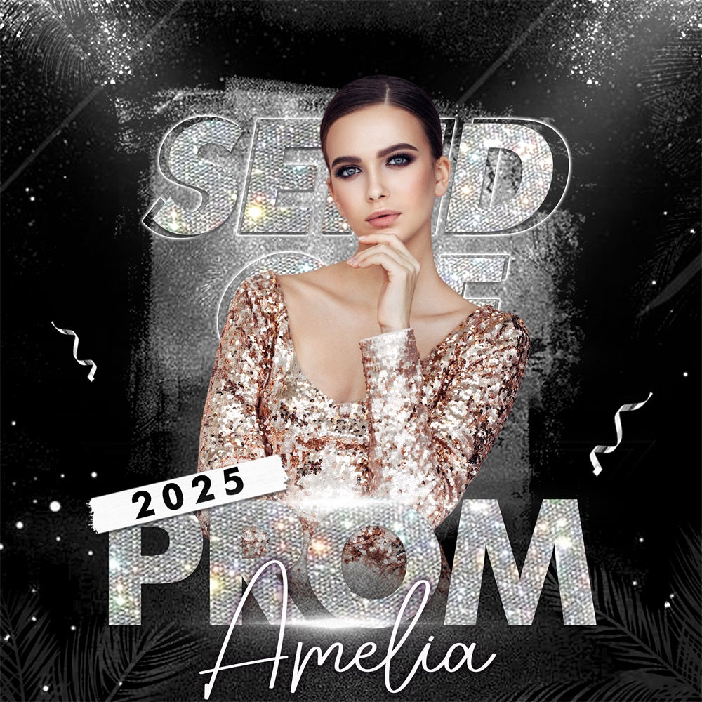 Prom Backdrop Sparkle Queen Farewell Personalisierte Party Abschlussfeier Backdrop BRP5-208