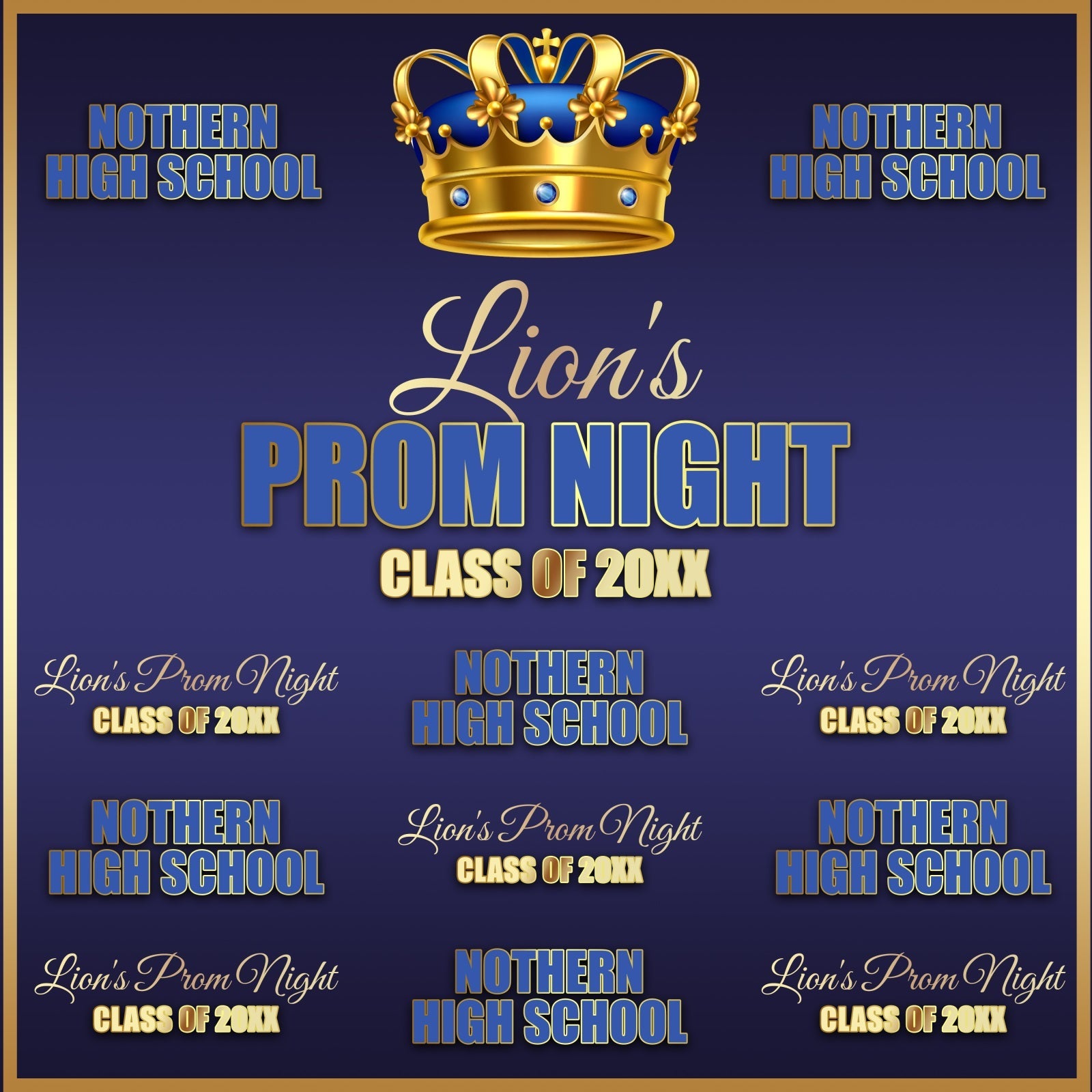 Abschlussball Backdrops Northern High School Repeat Custom Party Graduation Backdrop BRP5-210