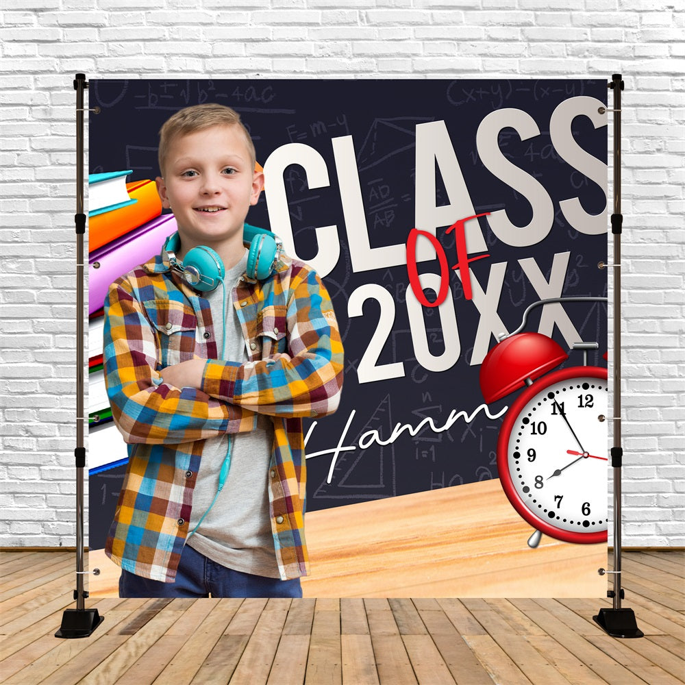 Graduation Fotohintergrund Ideen Kreidetafel Buch Stack Personalisierte Party Graduation Backdrop BRP5-234