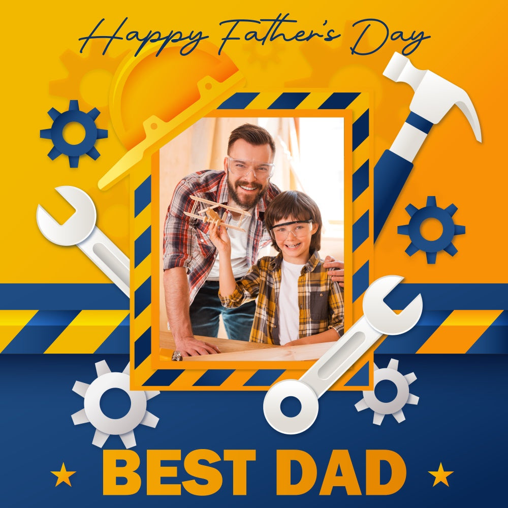 Vatertag Fotokulisse Tools Gears Happy Custom Backdrop BRP5-56