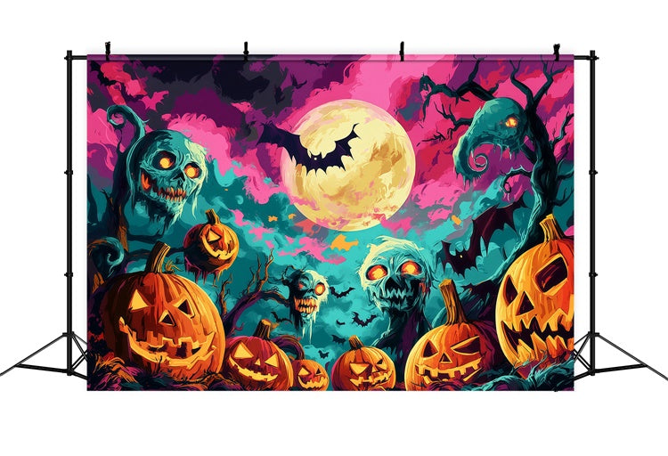 Gruseliger Halloween-Hintergrund Nightmare Pumpkin Patch Hintergrund BRP57-102