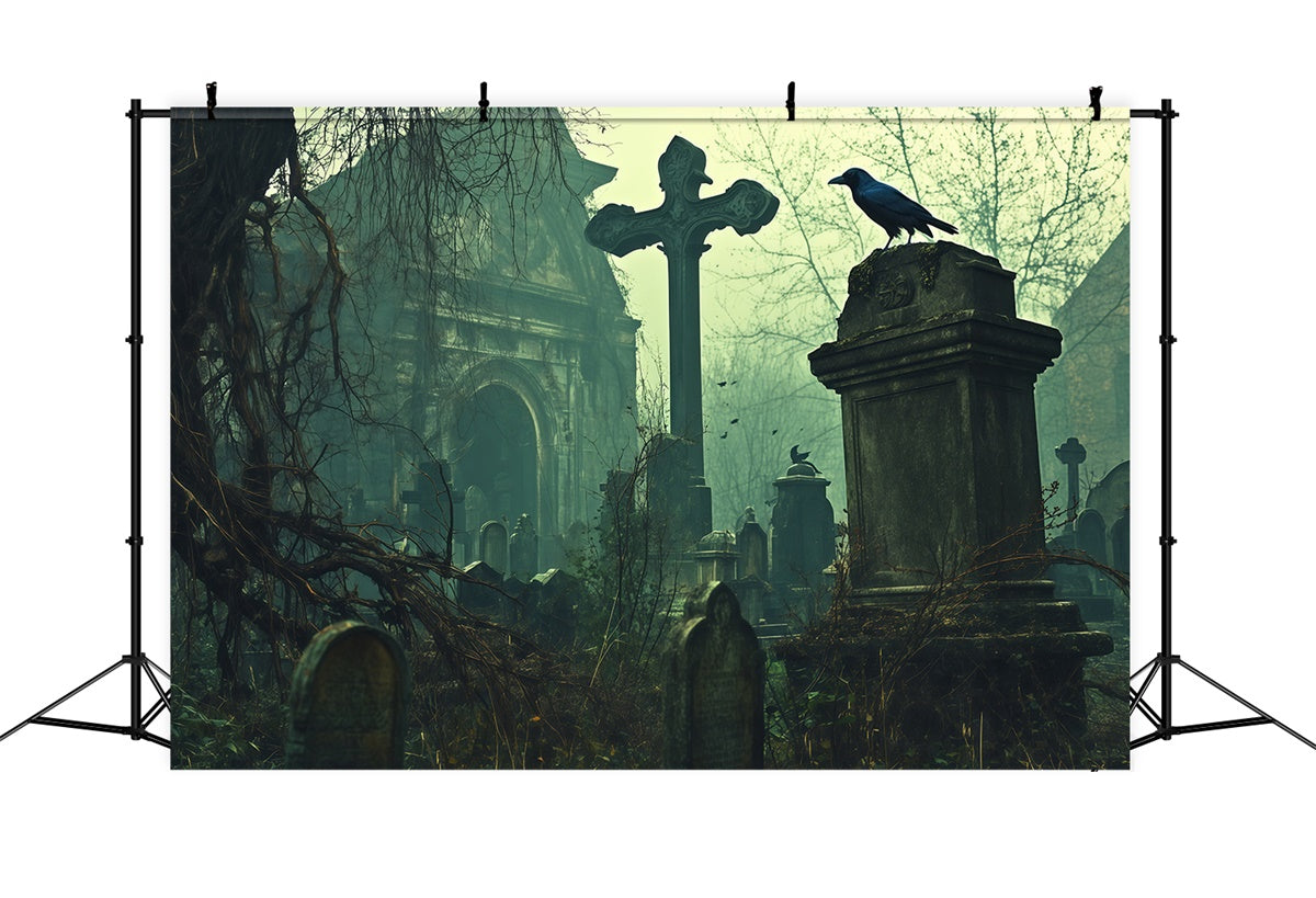 Halloween Friedhof Backdrop Verlassene Gräber Kirche Backdrop BRP57-103