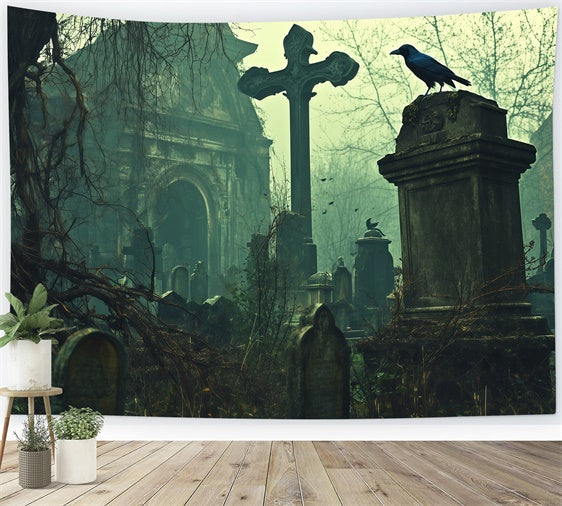 Halloween Friedhof Backdrop Verlassene Gräber Kirche Backdrop BRP57-103