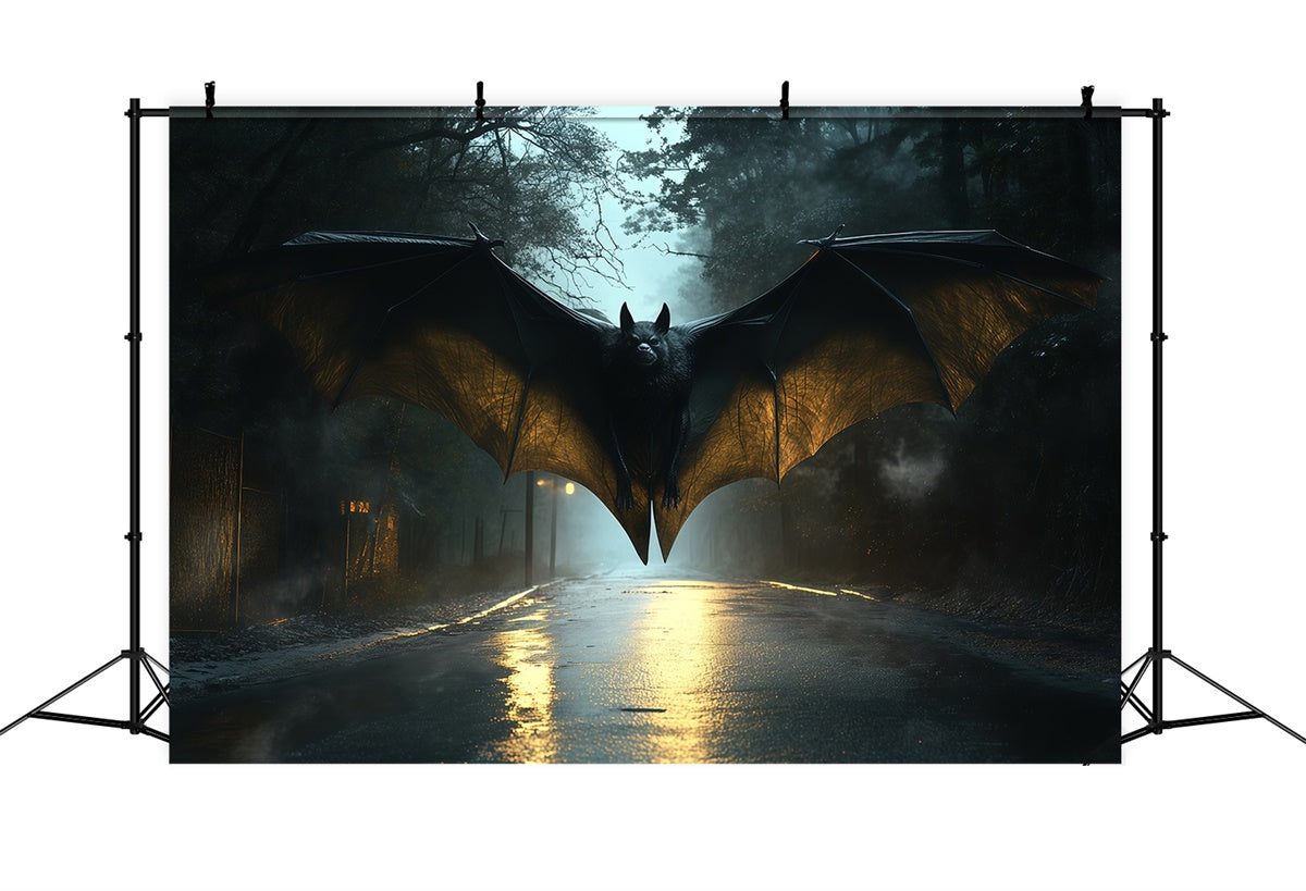 Gruseliger Halloween Hintergrund Mitternachtsfledermaus Abstieg Hintergrund BRP57-108