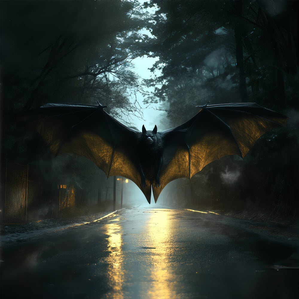 Gruseliger Halloween Hintergrund Mitternachtsfledermaus Abstieg Hintergrund BRP57-108