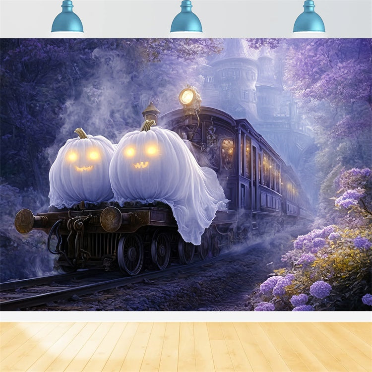 Gruseliger Halloween-Hintergrund Geister-Kürbis-Express-Hintergrund BRP57-109