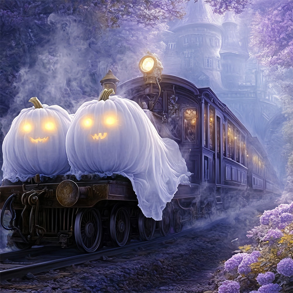 Gruseliger Halloween-Hintergrund Geister-Kürbis-Express-Hintergrund BRP57-109