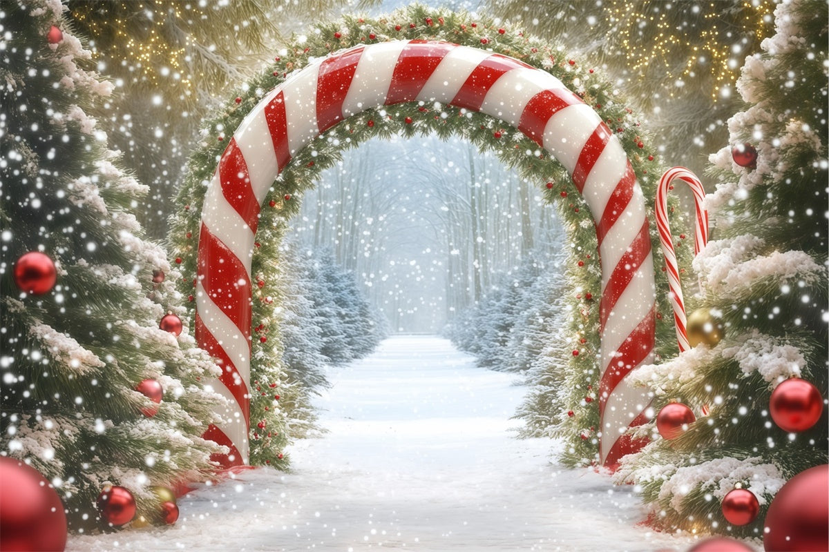 Weihnachts-Hintergrundbilder Zuckerstangen-Winterwald-Hintergrund BRP57-120