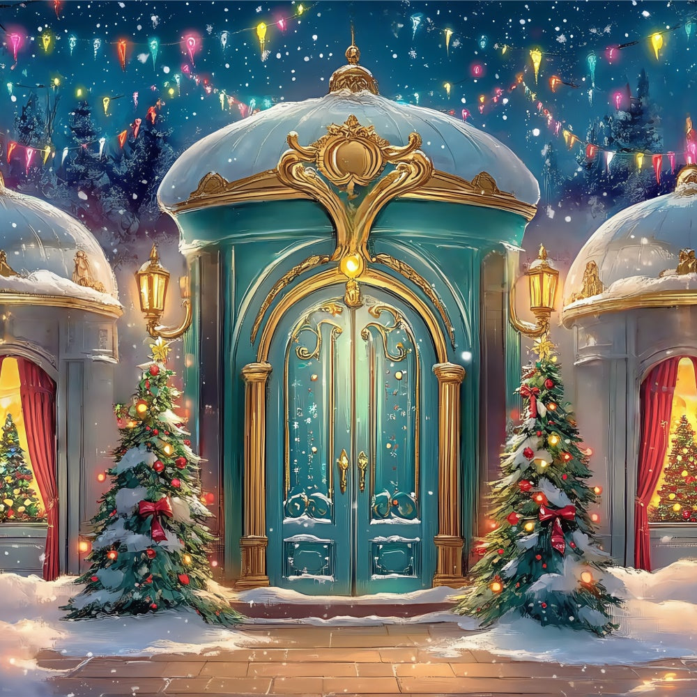 Weihnachten Backdrops Verkauf Holiday Palace Eingang Backdrop BRP57-157