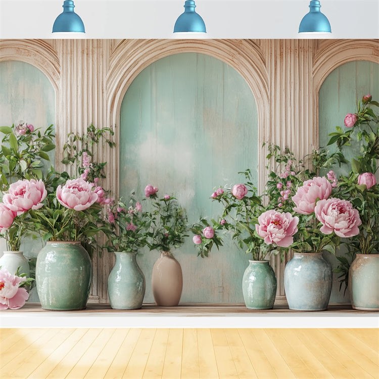 Herbst Fotokulisse Herbstblüten Vase Display Hintergrund BRP57-195