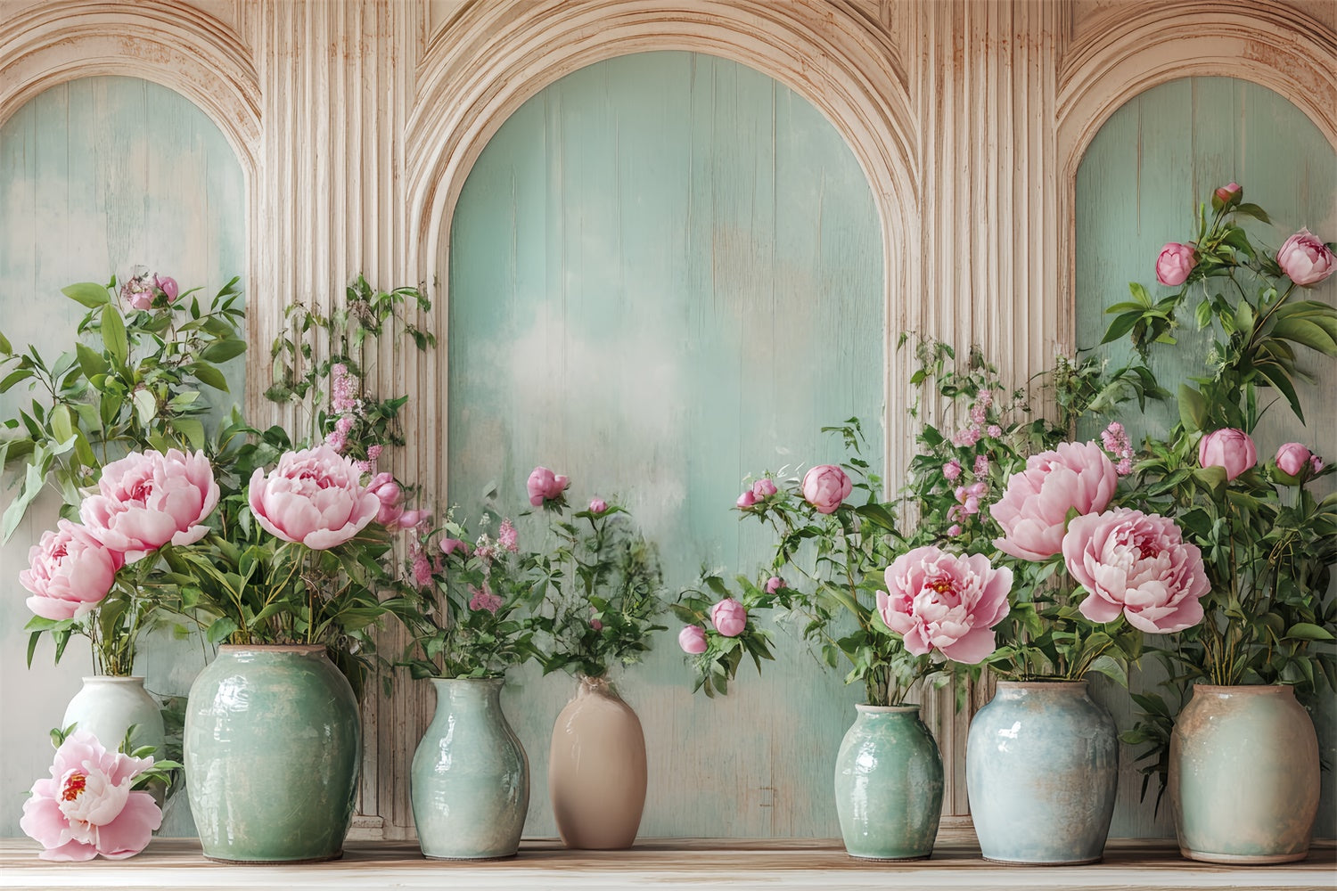 Herbst Fotokulisse Herbstblüten Vase Display Hintergrund BRP57-195