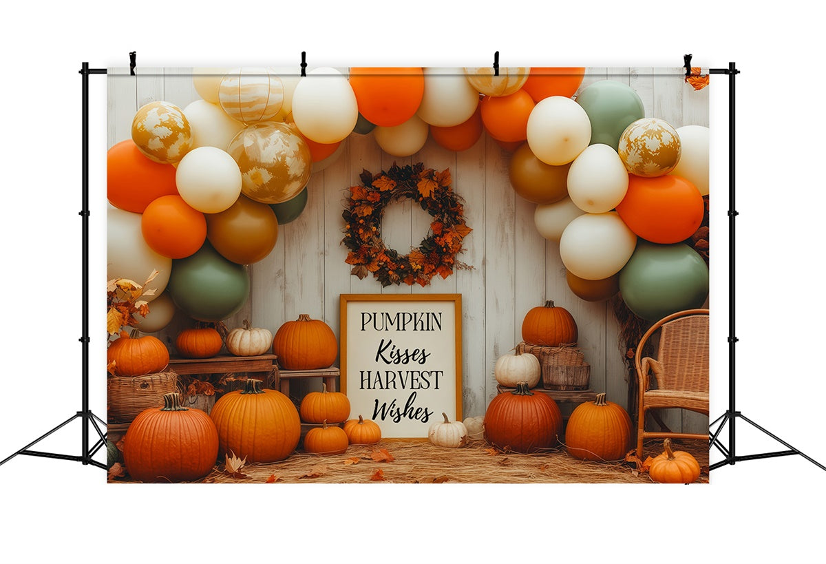 Herbst Hintergrundkulisse Erntedankwünsche Ballonbogen Fotohintergrund BRP57-204