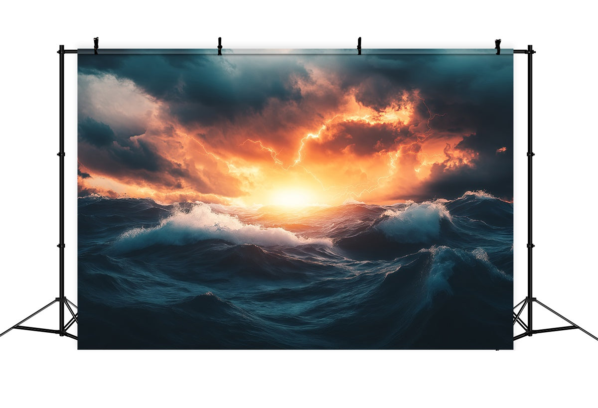 Himmel Fotokulisse Sturmfeuer Ozean Horizont Fotohintergrund BRP57-228