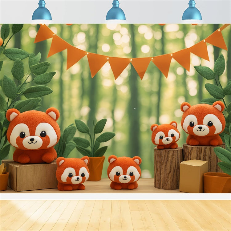Neugeborene Backdrop Woodland Baby Panda Cute Backdrop BRP57-255