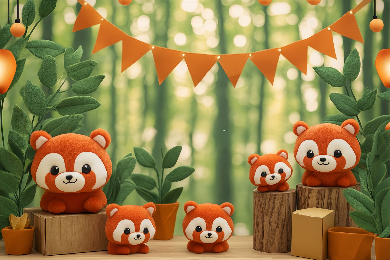 Neugeborene Backdrop Woodland Baby Panda Cute Backdrop BRP57-255