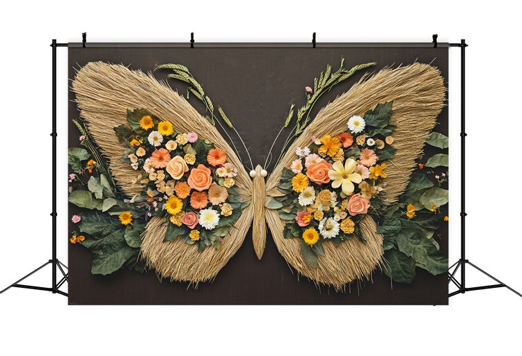 Neugeborenes Backdrop Floral Schmetterling Wiese Backdrop BRP57-259