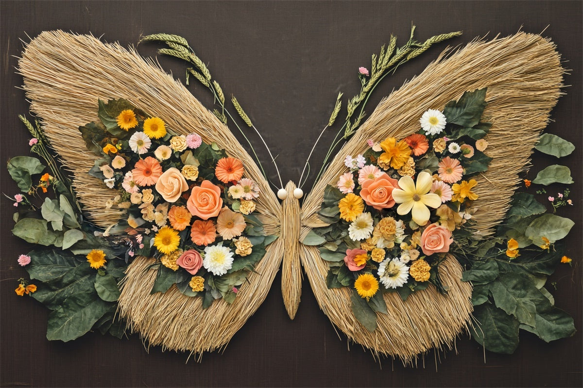 Neugeborenes Backdrop Floral Schmetterling Wiese Backdrop BRP57-259