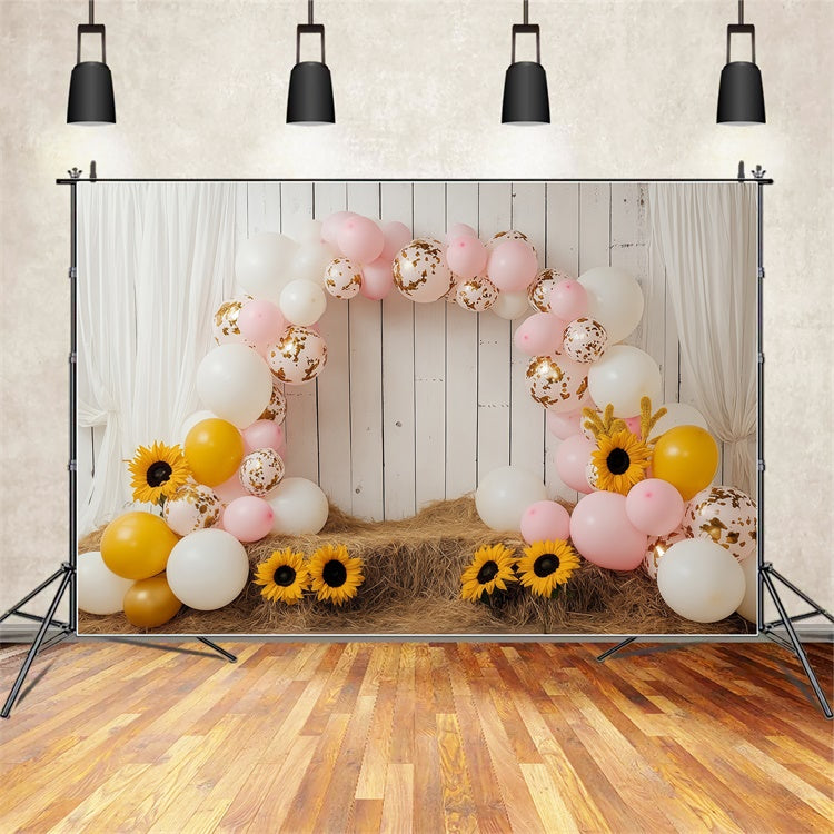 Kinder Backdrops Sonnenblume Ballonbogen Backdrop BRP57-274