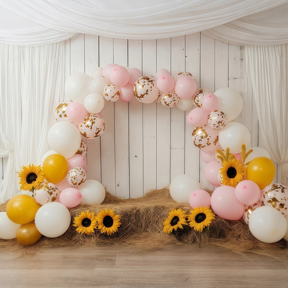 Kinder Backdrops Sonnenblume Ballonbogen Backdrop BRP57-274