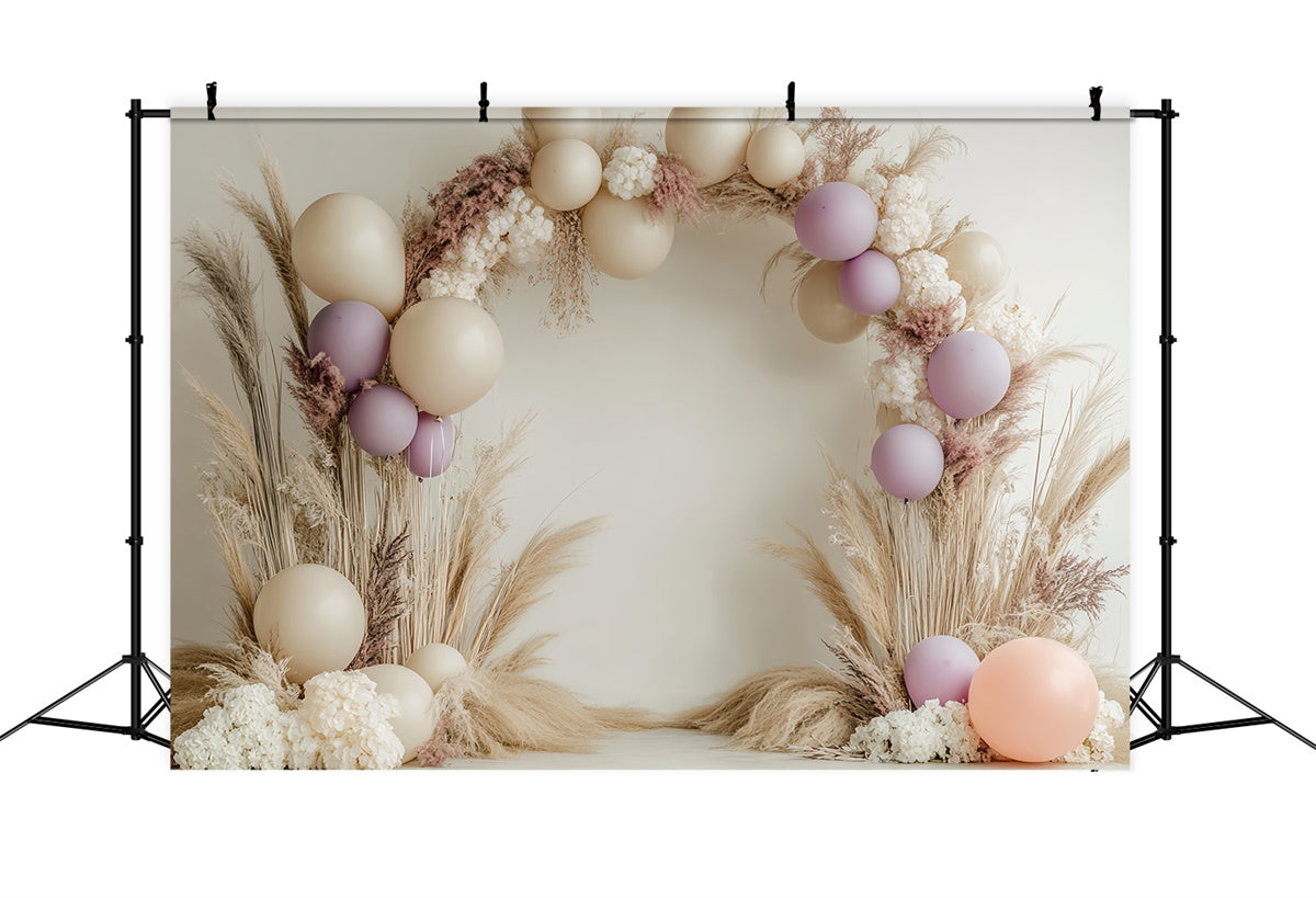 Kinder-Fotohintergrund Pastell Pampas Ballonhintergrund BRP57-275