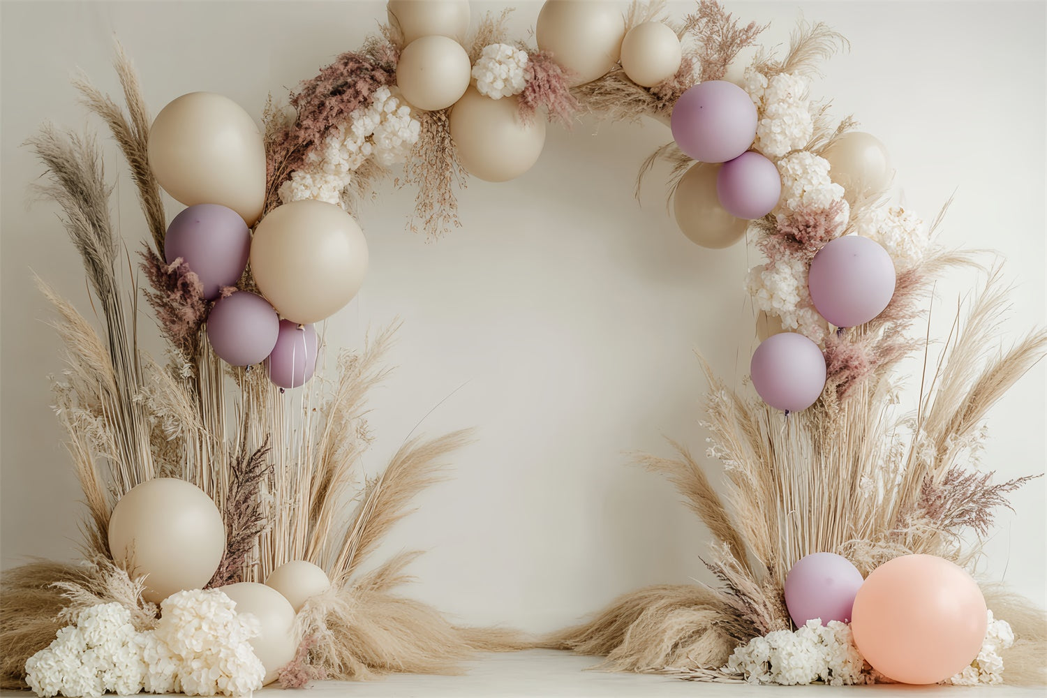 Kinder-Fotohintergrund Pastell Pampas Ballonhintergrund BRP57-275