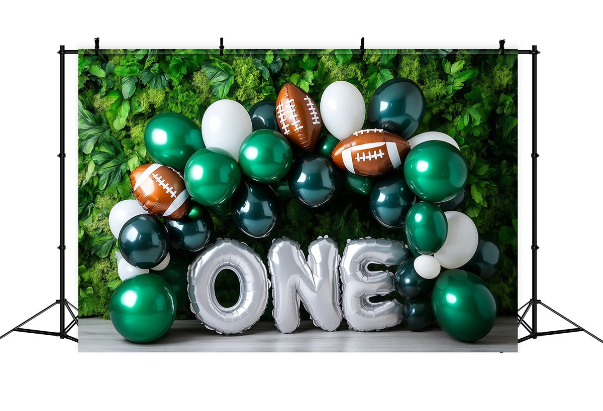 1. Geburtstag Backdrop Grüner Ballon Sport Backdrop BRP57-309