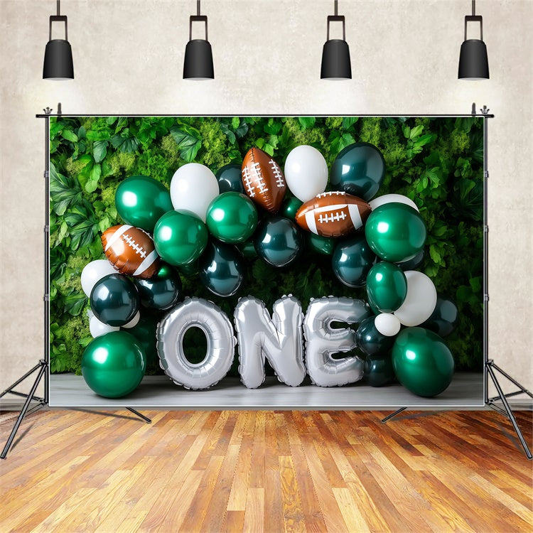 1. Geburtstag Backdrop Grüner Ballon Sport Backdrop BRP57-309