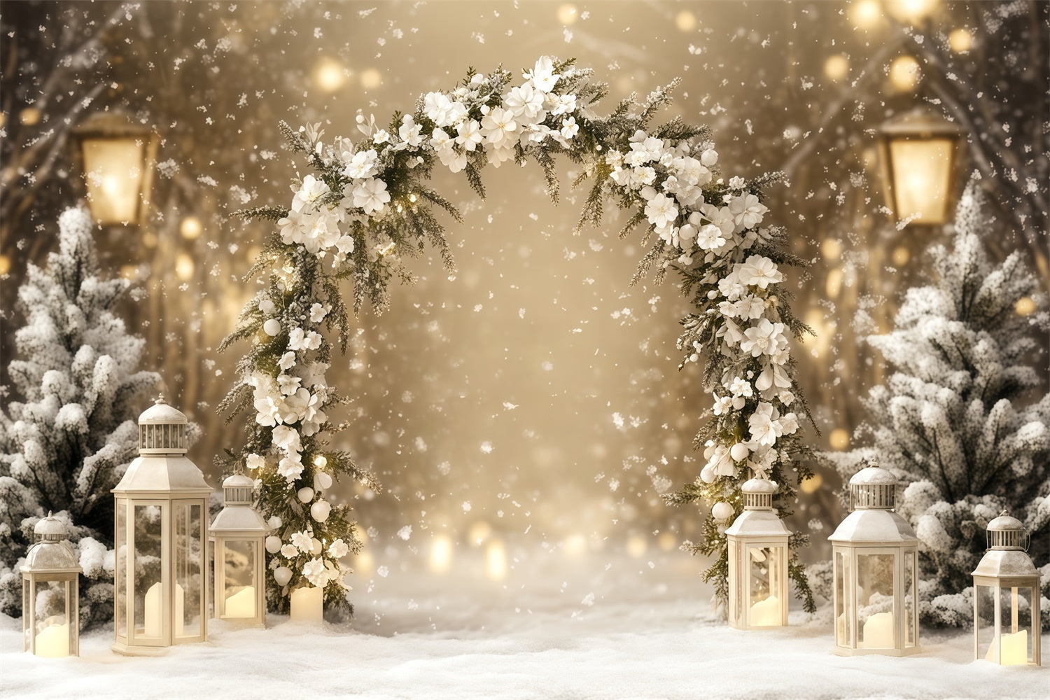 Winter Fotokulisse Eleganz Laternenpfad Kulisse BRP57-353