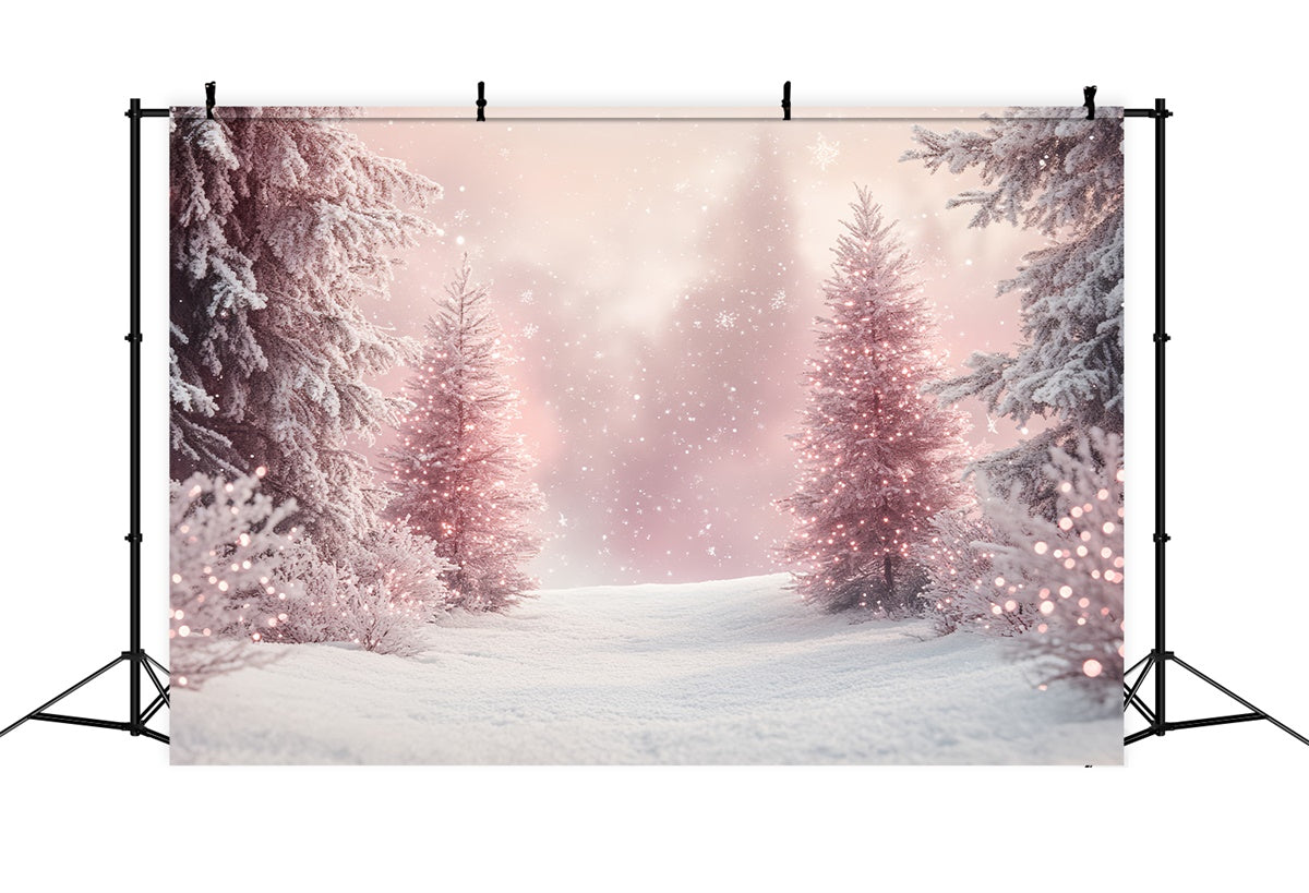 Winterfotografie Hintergrundkulissen Enchanted Blush Pine Foto Hintergrund BRP57-386