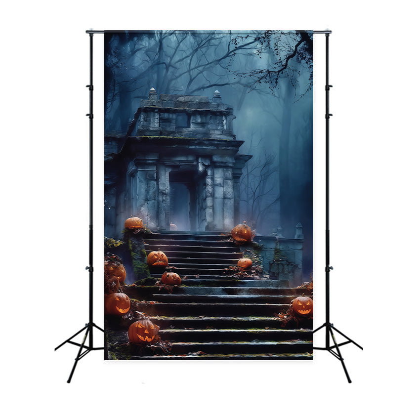 Halloween Friedhof Backdrop Blauer Nebel Grabpfad Backdrop BRP57-69