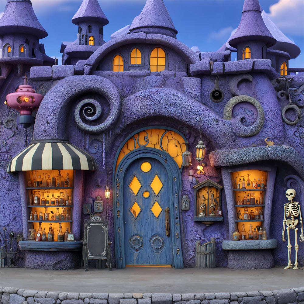 Halloween-Hintergrundkulisse Mystisches Elixier Türrahmen-Szene BRP57-73