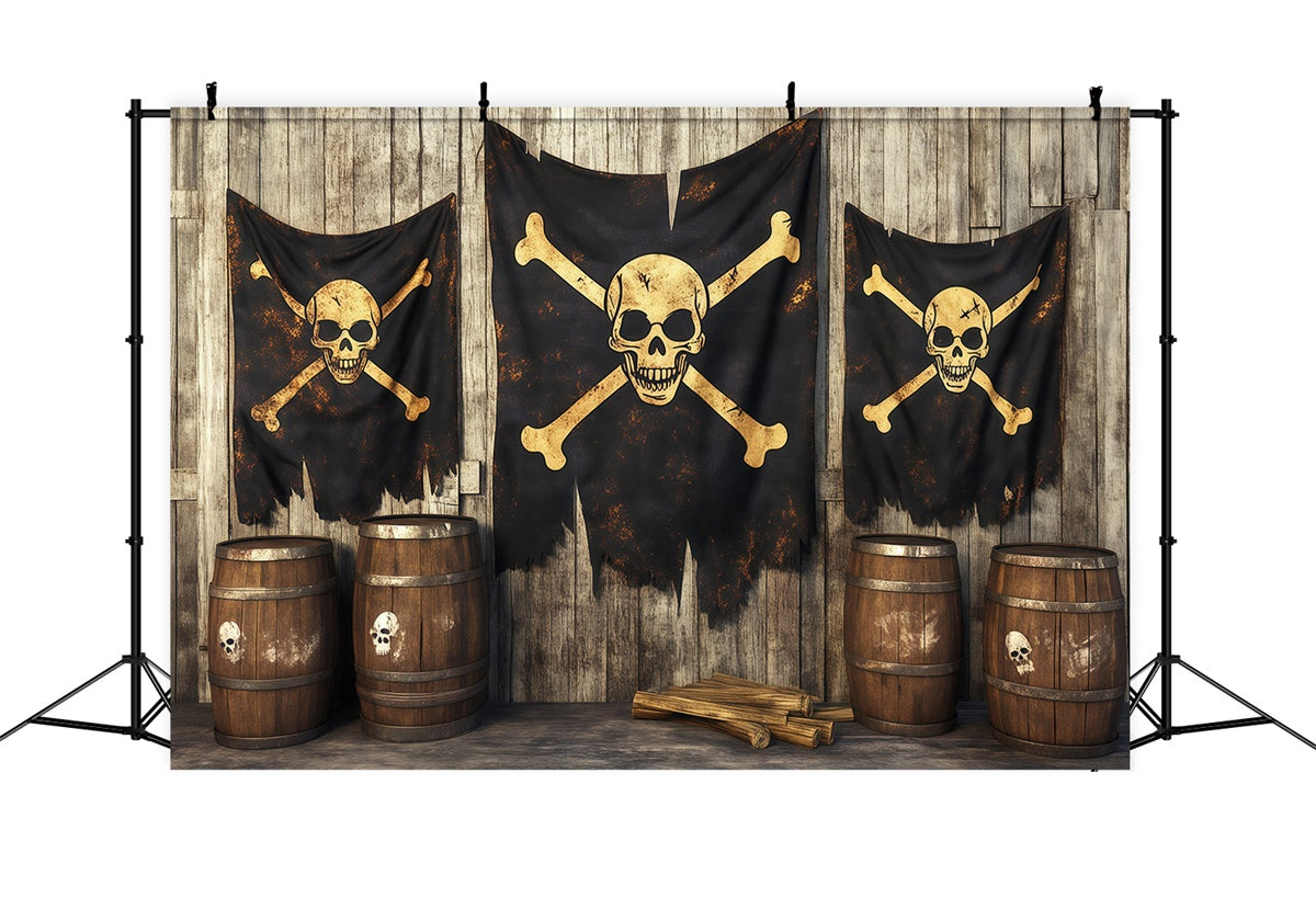 Gruselige Halloween-Hintergrundkulissen Totenkopf-Piratenschänke-Hintergrundkulisse BRP57-85