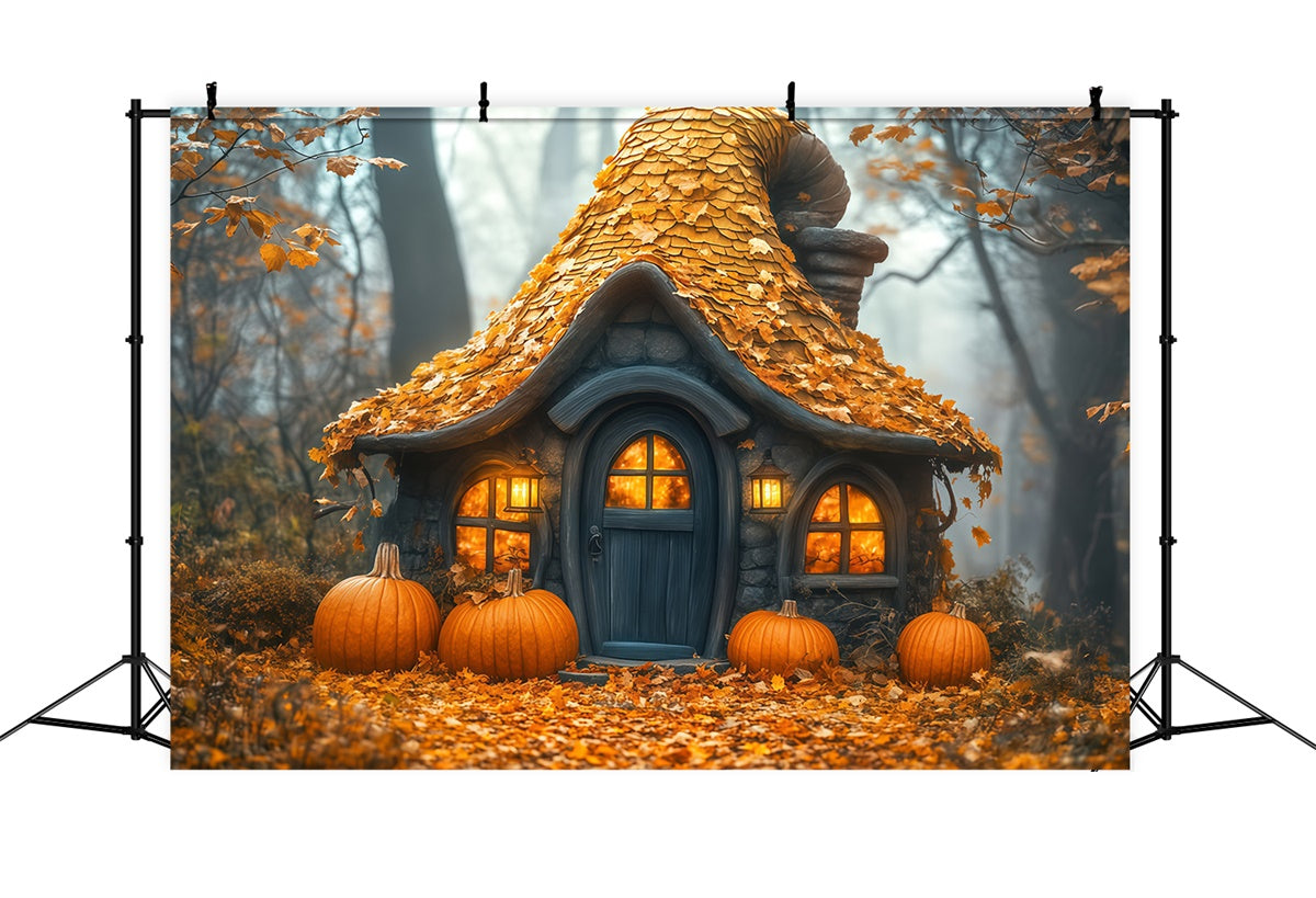 Halloween Backdrop Ideen Herbst Kürbis Landhaus Backdrop BRP57-86