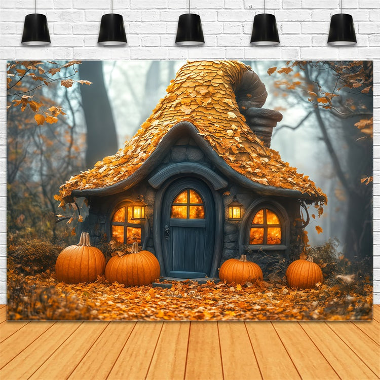 Halloween Backdrop Ideen Herbst Kürbis Landhaus Backdrop BRP57-86