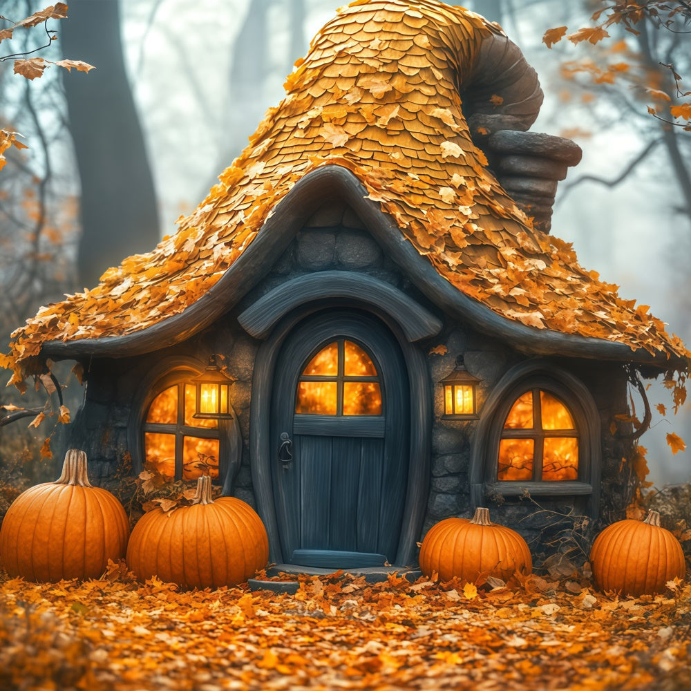 Halloween Backdrop Ideen Herbst Kürbis Landhaus Backdrop BRP57-86