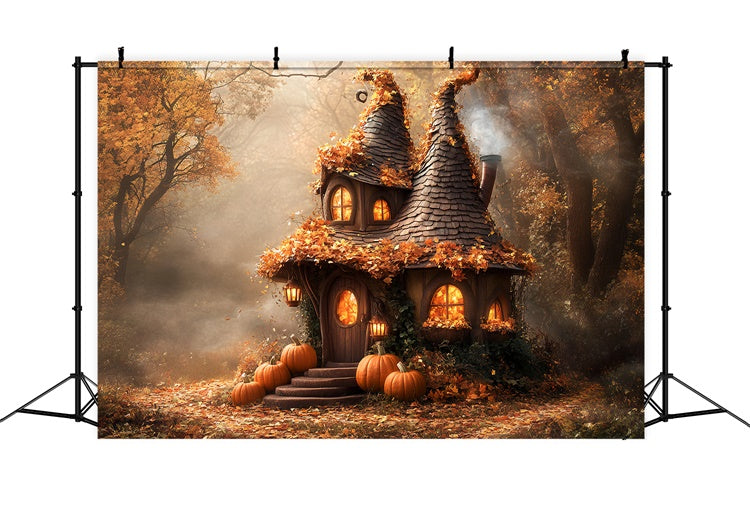 Halloween Backdrop Verdrehter Turm Magische Hütte Wald Backdrop BRP57-87