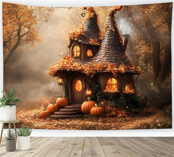 Halloween Backdrop Verdrehter Turm Magische Hütte Wald Backdrop BRP57-87