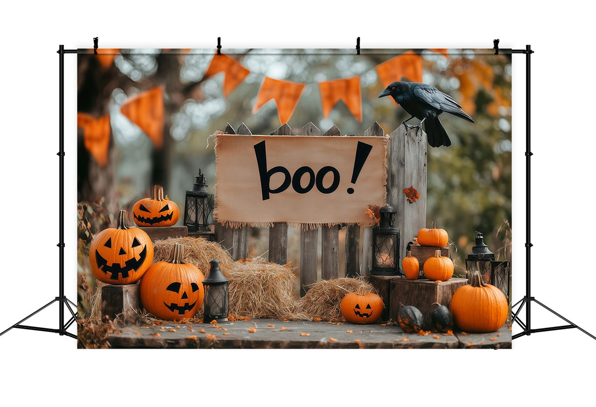 Halloween Party Backdrop Kürbis Willkommen Zaun Backdrop BRP57-91