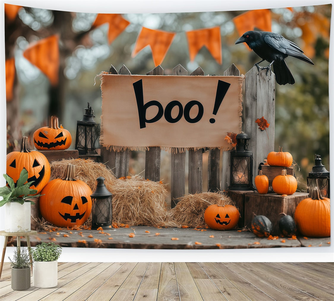 Halloween Party Backdrop Kürbis Willkommen Zaun Backdrop BRP57-91