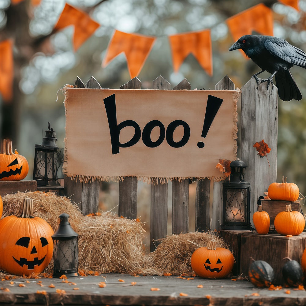 Halloween Party Backdrop Kürbis Willkommen Zaun Backdrop BRP57-91
