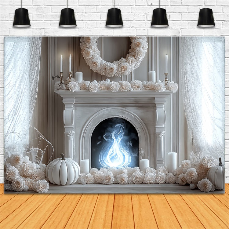 Halloween Backdrops Geisterhafte Eleganz Kamin Backdrop BRP57-94