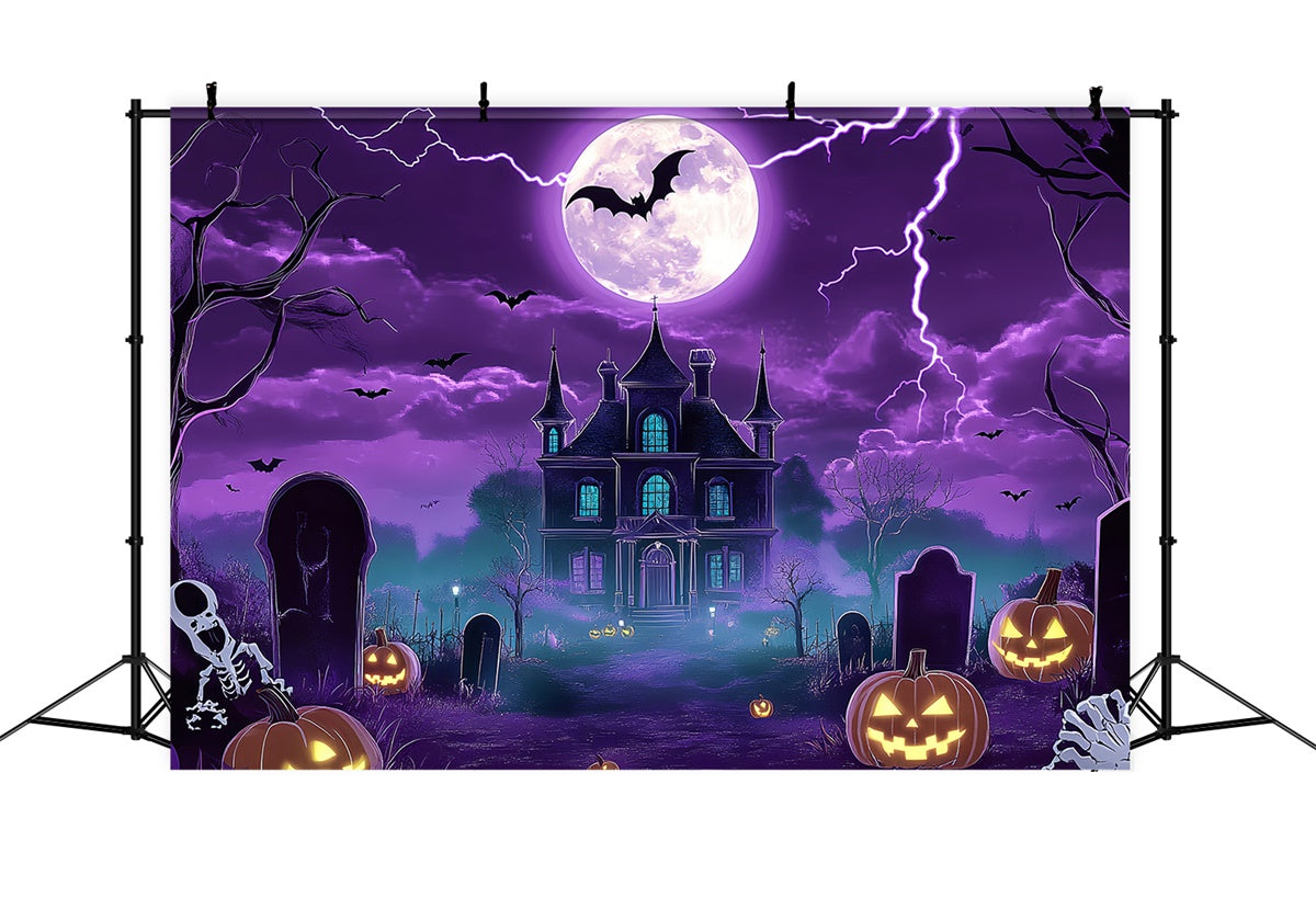 Halloween Mond Backdrop Fright Night Schloss Backdrop BRP57-95