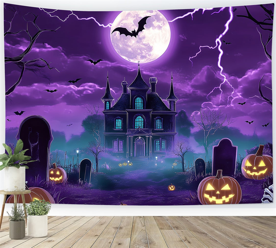 Halloween Mond Backdrop Fright Night Schloss Backdrop BRP57-95