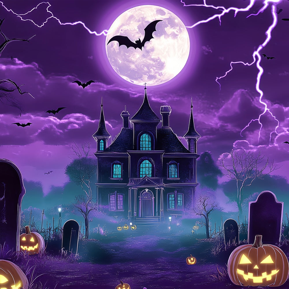 Halloween Mond Backdrop Fright Night Schloss Backdrop BRP57-95