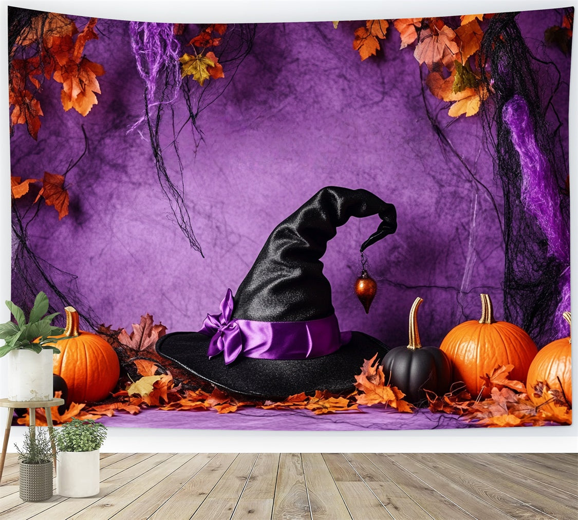 Halloween Fotokulisse Schwarze Magie Goldene Blätter Kulisse BRP57-99